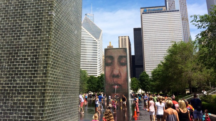 The Crown Fountain in Millennium Park